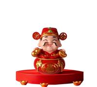 HUFFA Figurina del Dio della ricchezza a energia Solare | Ornamento for Auto Che attira Fortuna | Decorazioni for la casa di Buon auspicio(Rosso)