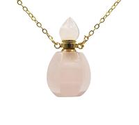 HUFFA Flacone di Profumo di Cristallo a Forma di Zucca - Eleganti Accessori Fai da Te for l'arredamento della casa e Come Regalo(Rose Quartz Gold)