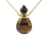 HUFFA Flacone di Profumo di Cristallo a Forma di Zucca - Eleganti Accessori Fai da Te for l'arredamento della casa e Come Regalo(Tiger Eye Gold)