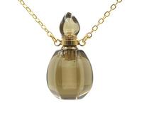 HUFFA Flacone di Profumo di Cristallo a Forma di Zucca - Eleganti Accessori Fai da Te for l'arredamento della casa e Come Regalo(Smoky Quartz Gold)