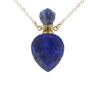 HUFFA Flacone di Profumo in Cristallo a Forma di Cuore Geometrico - Eleganti Accessori Fai da Te for Decorazioni for la casa e Regali(Lapislazuli(includingchain))