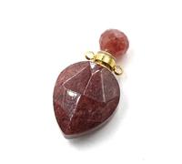 HUFFA Flacone di Profumo in Cristallo a Forma di Cuore Geometrico - Eleganti Accessori Fai da Te for Decorazioni for la casa e Regali(Strawberrycrystalchain)