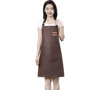 HUFFA Grembiule in PU Impermeabile e Resistente all'olio da Cucina in Morbida Pelle da Uomo e da Donna Grembiule da Lavoro for la casa Abiti da Lavoro Regolabili Collo AP (Color : Coffee, Size : M)
