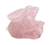 HUFFA Lingotto di Coniglio di Cristallo Naturale da 1,5 Pollici - Ornamento Intagliato in Pietra semipreziosa for la Decorazione Domestica(Pink Quartz)