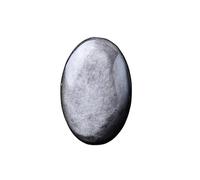 HUFFA Manico Ovale in Ossidiana Argento Naturale - Pietra Grezza Premium con Accento Argento Occhio di Cavallo