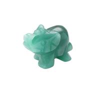 HUFFA Mini Elefante Intagliato in Cristallo Naturale - Decorazione e Ornamenti for Desktop in Pietra preziosa di Giada(Greenaventurine)