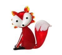 HUFFA Mini Ornamenti di Animali in Smalto colorato - Volpe con Coda Rossa for la Decorazione del Soggiorno e della Camera da Letto(Crookedheadred)