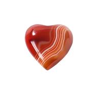 HUFFA Ornamenti d'Amore a Forma di Cuore in Agata Rossa di Cristallo Naturale - Gemme Decorative Artigianali for la casa e Come Regalo(6-6.5cm)