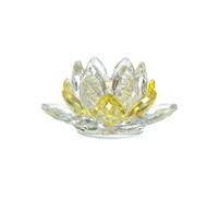 HUFFA Ornamenti di Fiori di Loto in Cristallo colorato - Bellissimi Petali Decorativi for la casa e Il Giardino(Goldeninthemiddle)