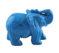 HUFFA Ornamenti di Giada di Elefante - Sculture in Cristallo di Giada Dongling semipreziose for la Decorazione Domestica | [](1.5BluePineElephant)