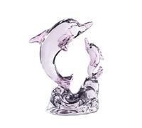 HUFFA Ornamento con Sfera di Cristallo a Forma di Farfalla di Cristallo - Artigianato for la Decorazione di Auto di Piccoli Animali(Double Dolphin Pink)