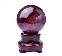 HUFFA Ornamento con Sfera di Cristallo Naturale a Forma di Fragola - Sfera Rossa Lucida for la Decorazione della casa, del Soggiorno e della scrivania dell'ufficio(3.5cm)