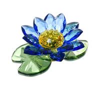 HUFFA Ornamento da Tavolo a Forma di Fiore di Loto in Cristallo - Elegante Decorazione for l'ingresso con boccioli e Petali(Medium Blue)