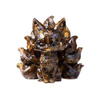 HUFFA Ornamento di Buon auspicio con Volpe a Nove Code e Fenice con Scaglie di Cristallo: Decorazione Perfetta for la casa e la scrivania(Tiger Eye)