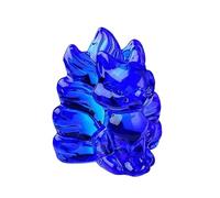 HUFFA Ornamento di Volpe a Nove Code in Vetro smaltato Giallo colorato - Statuetta Feng Jiu della Piccola Volpe for la Decorazione Domestica(Blue)