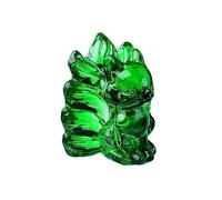 HUFFA Ornamento di Volpe a Nove Code in Vetro smaltato Giallo colorato - Statuetta Feng Jiu della Piccola Volpe for la Decorazione Domestica(Green)