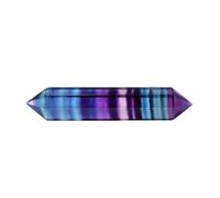 HUFFA Ornamento in Cristallo con Prisma Esagonale in Fluorite Naturale - Pilastro a Doppia Punta in Pietra Grezza a Sette Colori for la Decorazione Domestica e la guarigione(6-7cm)