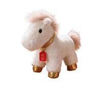 HUFFA Peluche Golden Horse Boy da compagnia - Giocattolo mascotte dell'anno del cavallo for bambini e collezionisti(Bianca,5.9 inches)