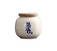 HUFFA Piccola lattina da tè antica in ceramica con coperchio in bambù - Contenitore portatile a prova di umidità for tè ed erbe(Color5)