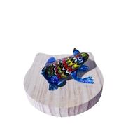 HUFFA Piccoli Ornamenti a Forma di Rana in Vetro - Decorazione da Tavolo in Vetro con Animali for Piante in Vaso e Micro paesaggi(Blue)