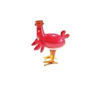 HUFFA Pollo cuculo Grasso smaltato colorato - Ornamento Decorativo Artigianale for la casa e Il Giardino(Rosso)