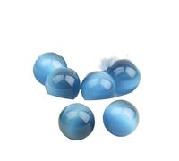 HUFFA Set di 3 Sfere di Cristallo Naturale: Ornamenti in Pietra Grezza for Gioielli, bracciali e Pendenti Fai da Te(2.5cm,Deep Hole Blue Cat Eye)