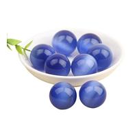 HUFFA Set di 3 Sfere di Cristallo Naturale: Ornamenti in Pietra Grezza for Gioielli, bracciali e Pendenti Fai da Te(2.5cm,Blue Cat Eye)