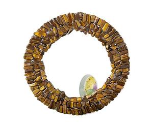 HUFFA Specchio Piatto Rotondo Fatto a Mano in Ghiaia di Cristallo Naturale - Specchio for Il Trucco for Gli Amanti della Bellezza(Tiger'seye)