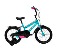 Huffy So Sweet Bici da bambina 16 pollici con ruote di supporto, bicicletta per bambini 4-6 anni (110-135 cm), telaio in acciaio, freni a mano, sella regolabile, colore: blu