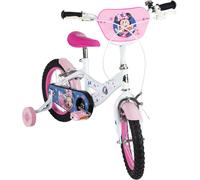Huffy Disney Minnie Mouse - Bicicletta per bambini da 12 pollici, con ruote di sostegno, telaio in acciaio, freno a contropedale