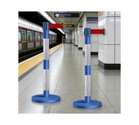 HUFIREHU Barriere Retrattili,Pali Con Cintura Per Controllo Della Folla,Utilizzato Per Definire Le Aree Di Coda In Luoghi Pubblici, Scuole, Teatri, Hotel E Fiere.(Blue+white,2M/6.5FT)