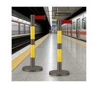 HUFIREHU Barriere Retrattili,Pali Con Cintura Per Controllo Della Folla,Utilizzato Per Definire Le Aree Di Coda In Luoghi Pubblici, Scuole, Teatri, Hotel E Fiere.(Brown+yellow,2M/6.5FT)