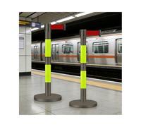 HUFIREHU Barriere Retrattili,Pali Con Cintura Per Controllo Della Folla,Utilizzato Per Definire Le Aree Di Coda In Luoghi Pubblici, Scuole, Teatri, Hotel E Fiere.(Brown+light green,2M/6.5FT)