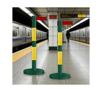 HUFIREHU Barriere Retrattili,Pali Con Cintura Per Controllo Della Folla,Utilizzato Per Definire Le Aree Di Coda In Luoghi Pubblici, Scuole, Teatri, Hotel E Fiere.(Green+yellow,3M/9.8FT)