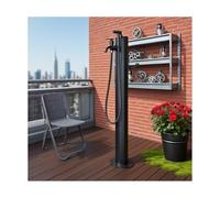 HUFIREHU Colonna d'Acqua Fontana A Colonna da Giardino Colonna d'Acqua da Esterno Acciaio Inox Rotonda Colonnina Acqua Giardino Fontanella A Colonna con Rubinetto Acqua(95 * 8.9CM/37.4 * 3.5in,G)