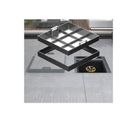 HUFIREHU Coperchio Del Tombino Tombino Da Incasso Tombino Quadrato Con Base Coperchi Per Fosse Settiche Grandi Coperchio Per Fossa Settica Quadrato Chiusino Zincato E Telaio In Acciaio Inox(40*40*5cm/