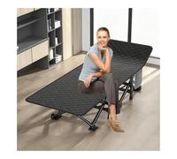 HUFIREHU Letto Portatile Adulto Pieghevole Letto Pieghevole Singolo con Materasso Brandina da Campeggio Letti A Scomparsa Adatto per Il Campeggio E Il Pisolino(Soft Pad,190 * 67cm)