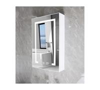 HUFIREHU Mobile Specchio Bagno,Specchio Bagno Con Luce E Armadietto,Sbrinatore, Dimmerabile,Per Soggiorno, Lavanderia, Fango(45 * 60 * 13cm/17.7 * 23.6 * 5in)