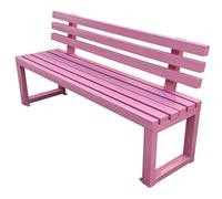 HUFIREHU Panchina da Giardino con Schienale, Mobili da Esterno, Installabile a Terra per Veranda, Giardino, Parco, Durata 30 Anni(Pink,100x40x45cm/40x16x18in)