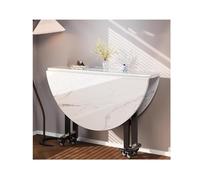 HUFIREHU Tavolo Da Pranzo Pieghevole Tavolo Da Cucina Pieghevole Versatile Allungabile Con Ruote Universali A Ribalta for Piccoli Spazi Ideale for Soggiorno, Ufficio(White A,160cm)