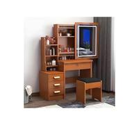 HUFIREHU Tavolo Da Toeletta Postazione Trucco Toeletta Moderna Tavolo Da Toeletta In Legno Toeletta Da Trucco Con Illuminazione Toletta Con Grande Specchio Tavolo Da Trucco Con Luci Led(Fruit wood,WIT