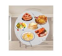 HUFIREHU Vassoio Rotante Da Portata Piatto Di Servizio Rotante Centrale Piatto Da Portata Legno Girevole A 360º Rotondo Piatto Girevole Per Tavolo Da Pranzo(White pattern,50 * 50 * 3cm)