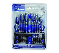 Hufirma 3895839 SET 39 CACCIAVITI/INSERTI CROMO VANADIO, Azzurro