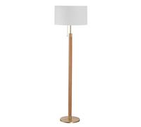 Hufnagel Lampada da terra in legno Lignum paralume chintz Hufnagel