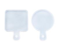 Hufopik Stampi per vassoi in resina siliconica, stampi in resina epossidica per tagliere rettangolare, piccoli stampi in silicone per vassoio da portata, (quadrato * 1 cerchio * 1)