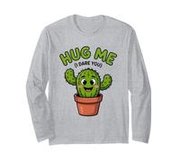 Hug Me (I Dare You) Divertente Cactus Succulente Non Un Hugger Maglia a Manica
