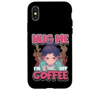 Hug Me, I'm Off Coffee Citazione divertente per il ritiro della caffeina Custodia per iPhone X/XS