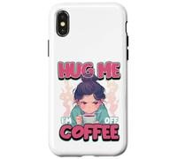 Hug Me, I'm Off Coffee Citazione divertente per il ritiro della caffeina Custodia per iPhone X/XS