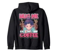 Hug Me, I'm Off Coffee Citazione divertente per il ritiro della caffeina Felpa con Cappuccio