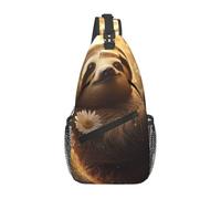 Hug Tree - Borsa a tracolla con motivo bradipo, borsa a tracolla, borsa a tracolla, da viaggio, escursionismo, per donne e uomini, nero, taglia unica, Nero, One Size